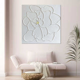 White Flowers Plaster Art White Peony Flowers Paintings For Sale Plaster Painting On Canvas