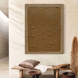 Brown abstract art on canvas Brown textured painting Brown minimalist wall art Wabi-sabi wall decor