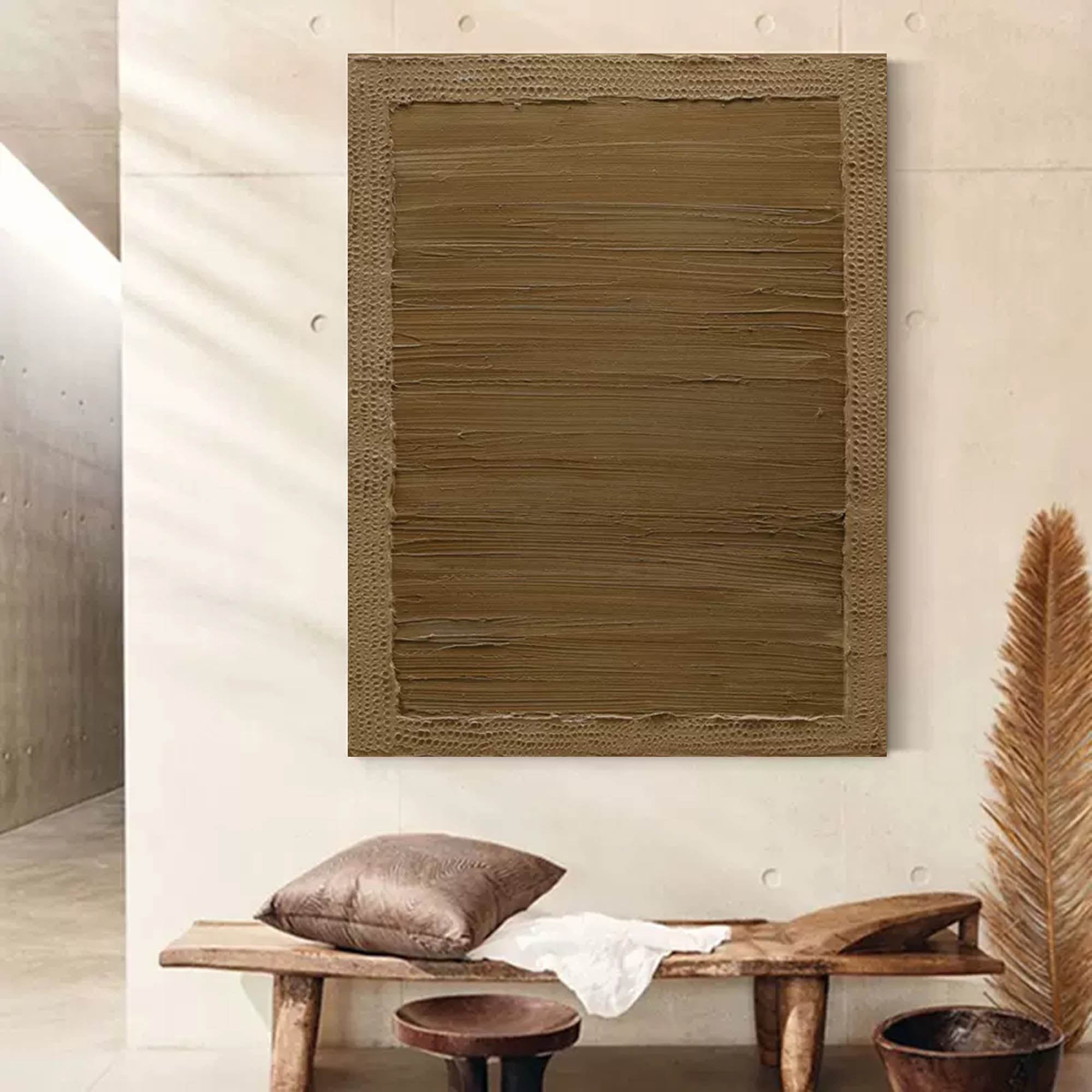 Brown Minimalist Wall Art Brown Minimalist Abstract Canvas Art Wabi-Sabi Art Wabi-Sabi Painting