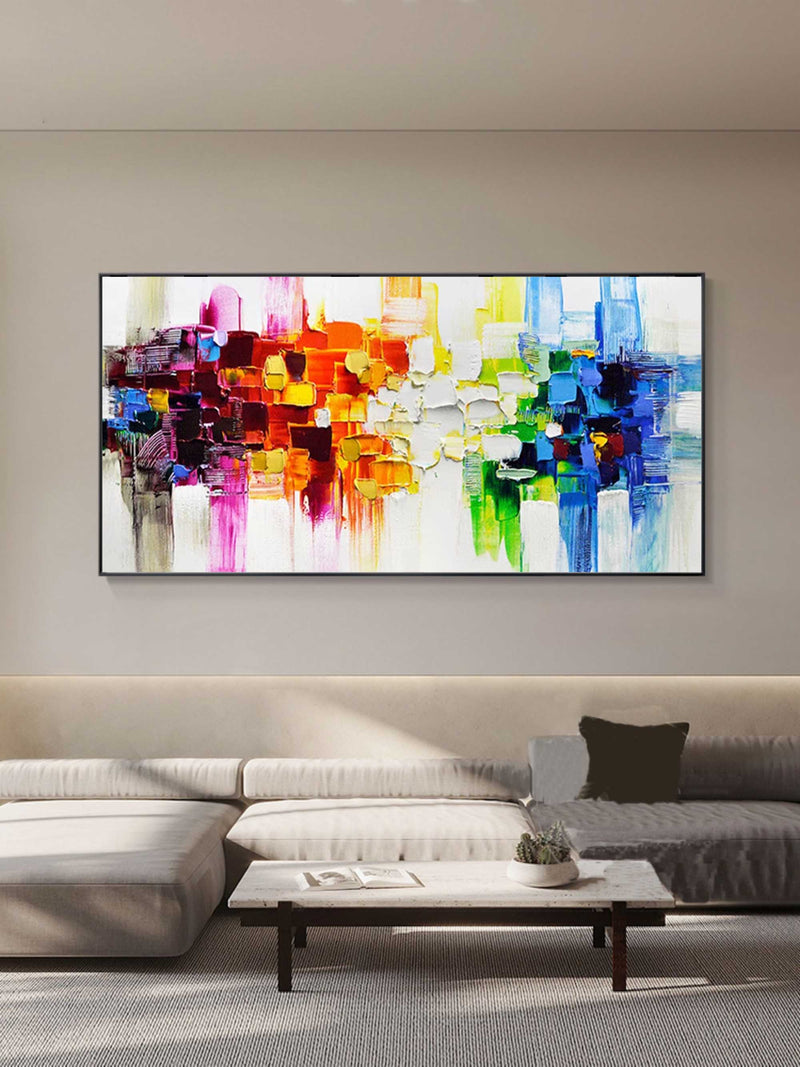 Large 3D Color Abstract Art Colorful Texture Wall Painting Colorful Oil Painting on Canvas Colorful Home Wall Decor