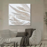 White And Gray Canvas Abstract Art White And Gray Canvas Wall Art White Plaster Painting on sale