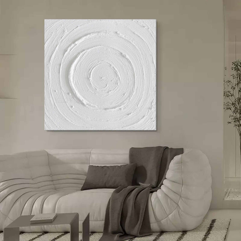 3D Large White Canvas Abstract Art Plaster Art On Canvas White Plaster Abstract Art Plaster Wall Art