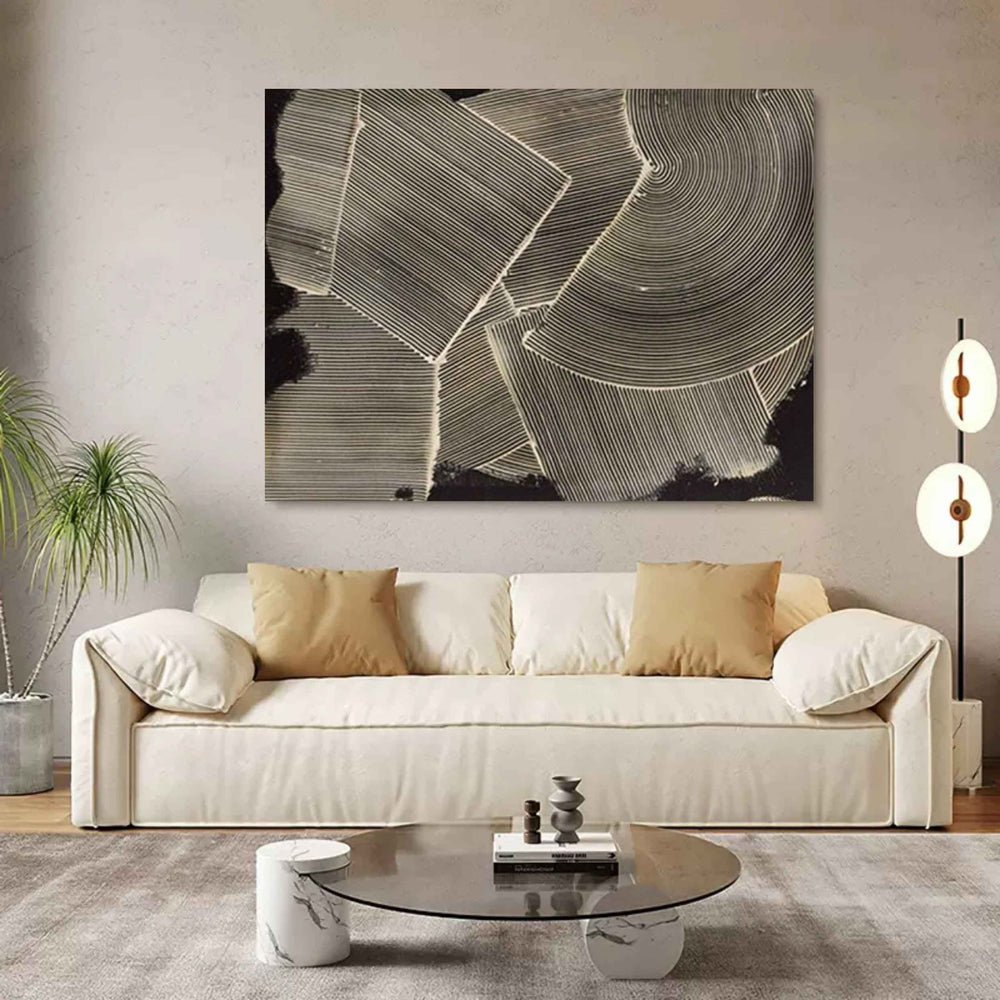 Black and White Textured Abstract Art Wabi Sabi Wall Decor Black and ...