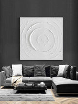 3D Large White Canvas Abstract Art Plaster Art On Canvas White Plaster Abstract Art Plaster Wall Art