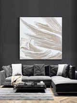 White And Gray Canvas Abstract Art White And Gray Canvas Wall Art White Plaster Painting on sale