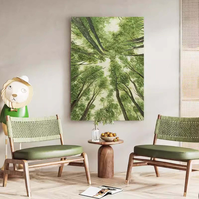 Green Texture Woods Painting Green Woods Texture Canvas Wall Art Green Woods Acrylic Painting