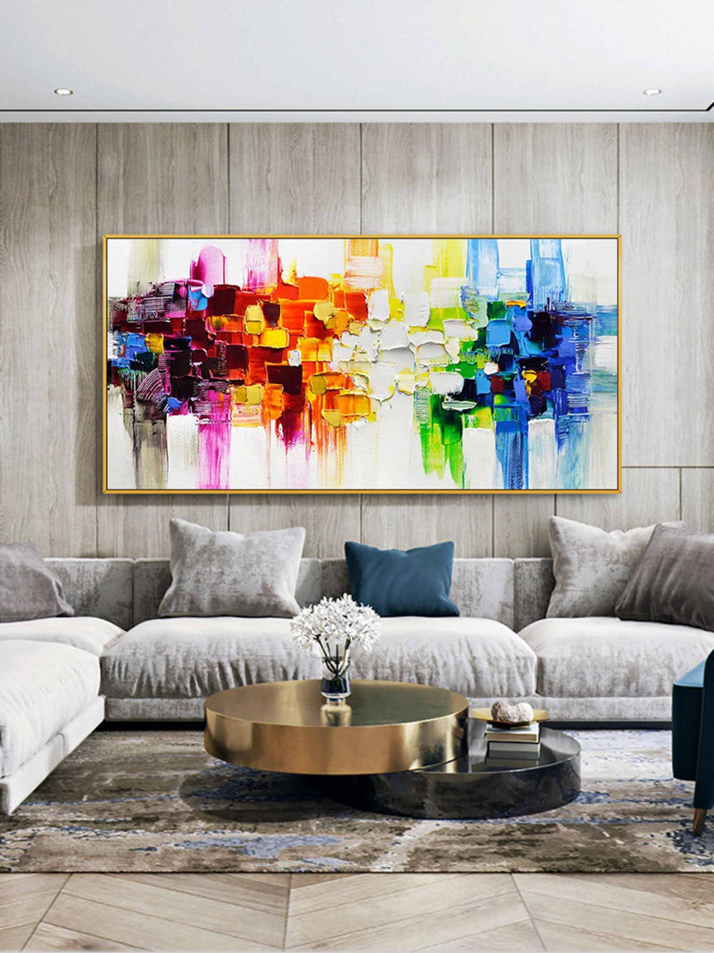 Large 3D Color Abstract Art Colorful Texture Wall Painting Colorful Oil Painting on Canvas Colorful Home Wall Decor