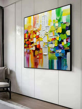 Color Oil Paintings Palette Knife Wall Art Palette Abstract Knife Canvas Painting Color Abstract Art
