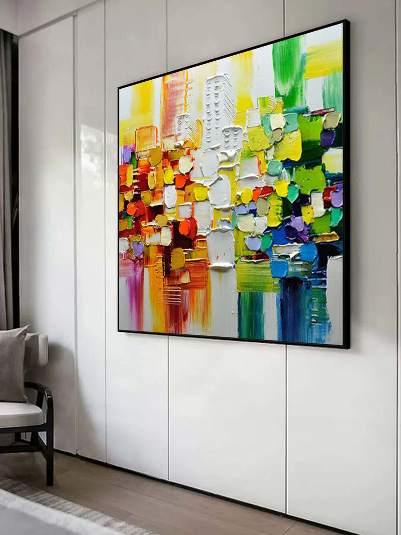 Color Oil Paintings Palette Knife Wall Art Palette Abstract Knife Canvas Painting Color Abstract Art