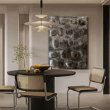 3D Gray and Black Textured Abstract Canvas Art Wabi-Sabi Wall Art Heavy Textured Acrylic Paintings