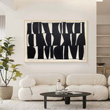 3D Large Black and White Texture Abstract Canvas Painting Wabi Sabi Art Minimalist Wall Art