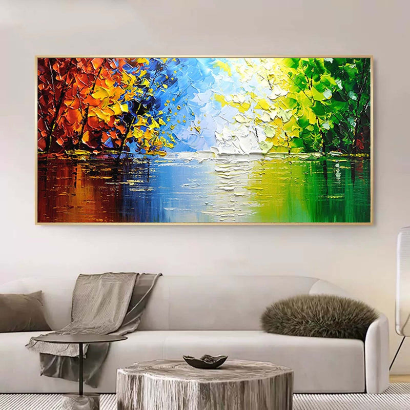 Large Knife Color Painting Palette Knife Painting On Canvas Colorful Textured Abstract Art Wall Art
