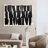 3D Large Black and White Texture Abstract Canvas Painting Wabi Sabi Art Minimalist Wall Art