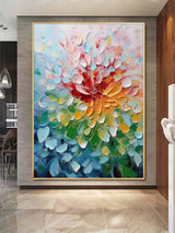 Colorful Abstract Art Palette Knife Painting On Canvas Colorful Textured Wall Art Color Wall Painting