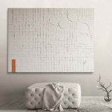 White Plaster Texture Painting White Abstract Art Canvas Plaster Wall Art White Minimalist Wall Art