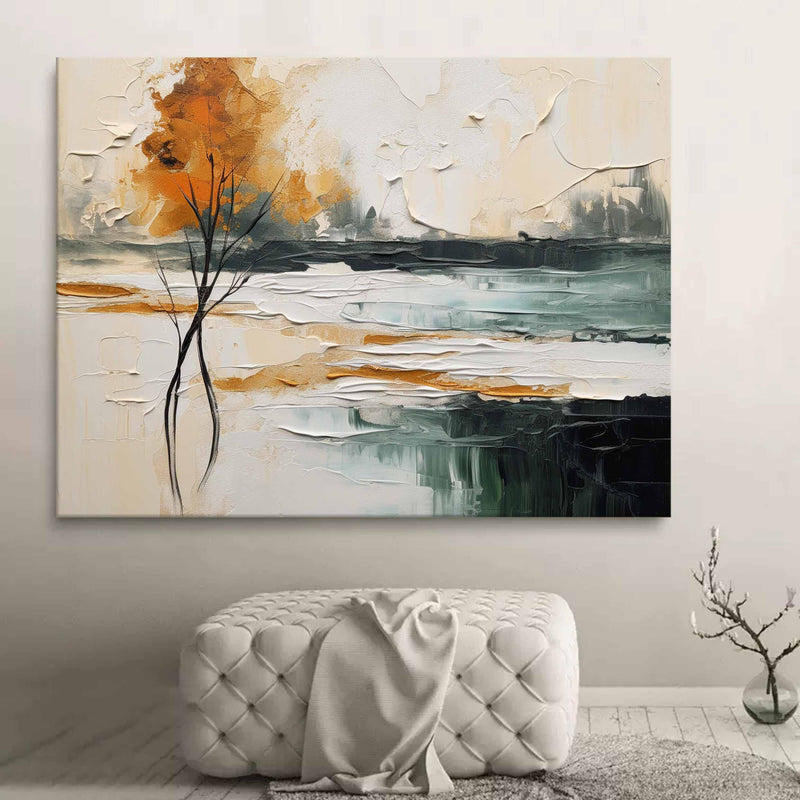 Abstract Landscape Oil Painting: Large Canvas Art, Framed Wall Art