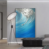 Blue Sea Texture Painting Blue Sea Texture Canvas Art Blue Sea Texture Wall Painting Sea Wall Decor