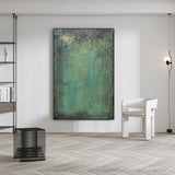 Green Oil Painting Green Textured Painting Abstract Art Canvas Green Abstract Home Hanging Painting
