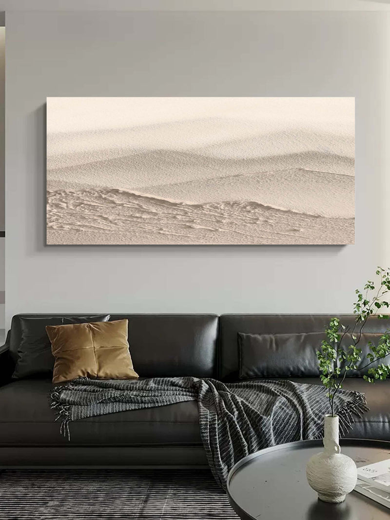3D Large Beige Textured Abstract Canvas Art Wabi Sabi Wall Decor Thick Acrylic Abstract Painting