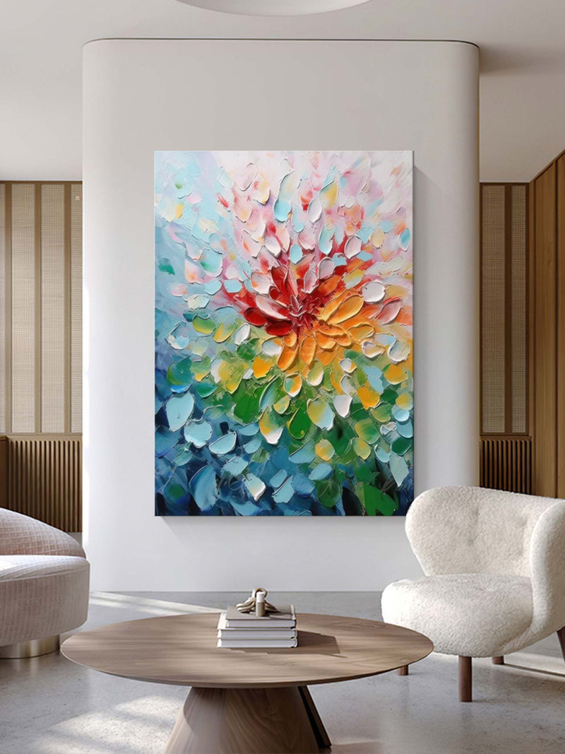 Colorful Abstract Art Palette Knife Painting On Canvas Colorful Textured Wall Art Color Wall Painting