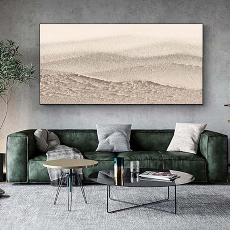 3D Large Beige Textured Abstract Canvas Art Wabi Sabi Wall Decor Thick Acrylic Abstract Painting