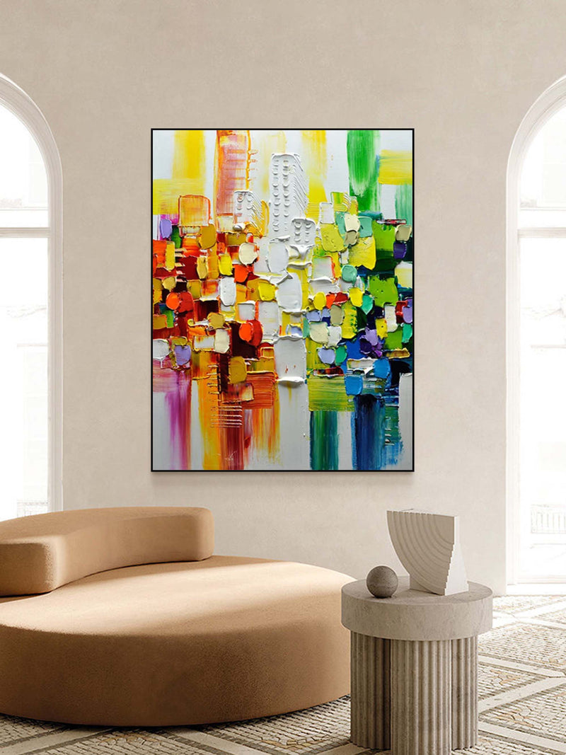 Color Oil Paintings Palette Knife Abstract Painting Abstract Knife Canvas Art Color Texture Wall Art