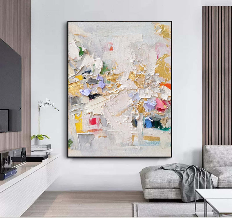 Knife Abstract Painting Palette Knife Abstract Canvas Art Colorful Textured Abstract Painting Textured Wall Art