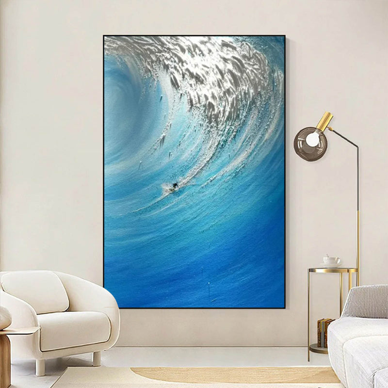 Blue Sea Texture Painting Blue Sea Texture Canvas Art Blue Sea Texture Wall Painting Sea Wall Decor