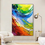 Colorful Abstract Oil Painting Colorful Textured Abstract Art Knife Paintings On Canvas For Sale