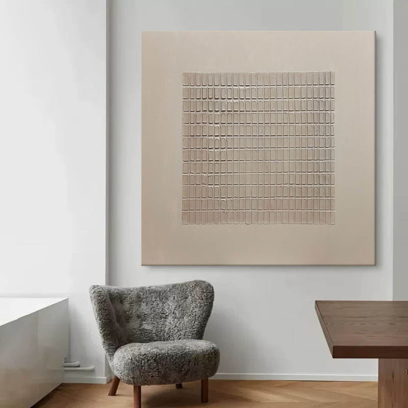 3D Beige Textured Abstract Canvas Art For Sale Wabi Sabi Wall Art White Thick Acrylic Paintings