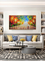 Large Palette Knife Abstract Canvas Paintings Colorful Textured Painting Living Room Wall Hanging Painting
