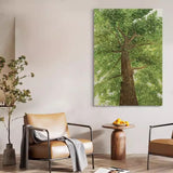 Big Green Tree Art on Canvas Green Textured Big Tree Canvas Painting Green Big Tree Wall Art