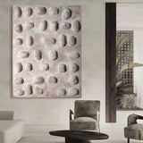 3D Gray Textured Abstract Canvas Art Wabi Sabi Wall Art Thick Textured Acrylic Painting For Sale