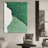 Green Textured Abstract Canvas Art Green Canvas Wall Art 3D Green Textured Acrylic Painting For Sale