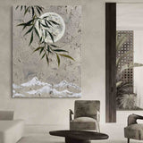 Moon Oil Painting Moon Acrylic Texture Painting Moon Canvas Wall Art Wabi Sabi Art For Sale