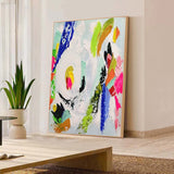 Palette Knife Texture Wall Art Palette Knife Abstract Art Canvas Colorful Textured Abstract Wall Painting