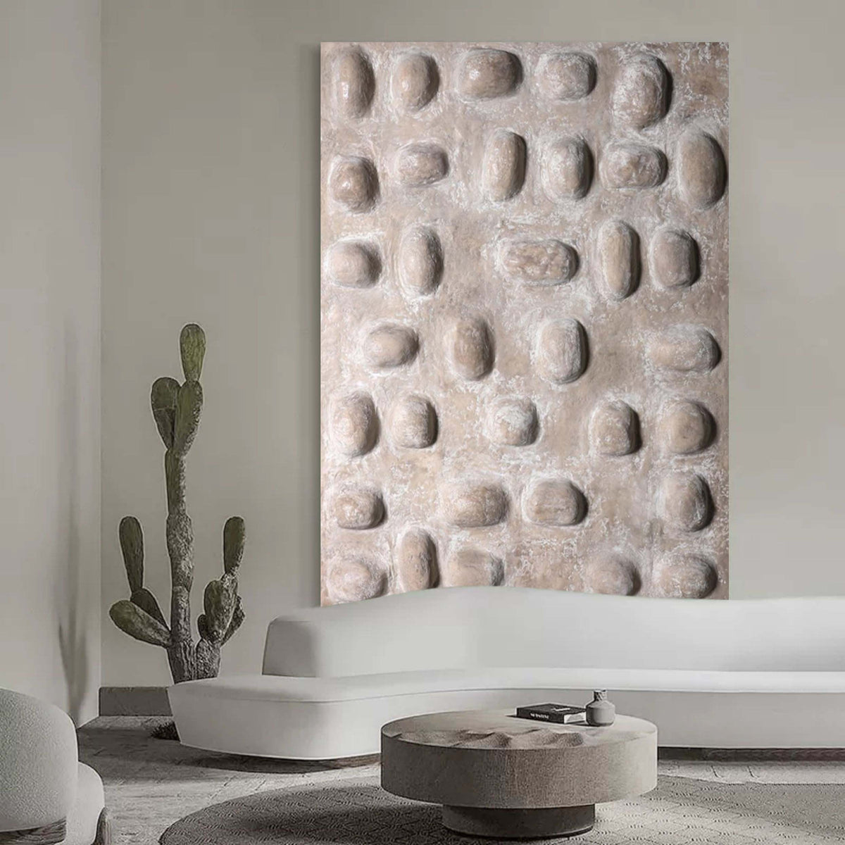 3D Gray Textured Abstract Canvas Art Wabi Sabi Wall Art Thick Textured ...
