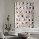 3D Gray Textured Abstract Canvas Art Wabi Sabi Wall Art Thick Textured Acrylic Painting For Sale