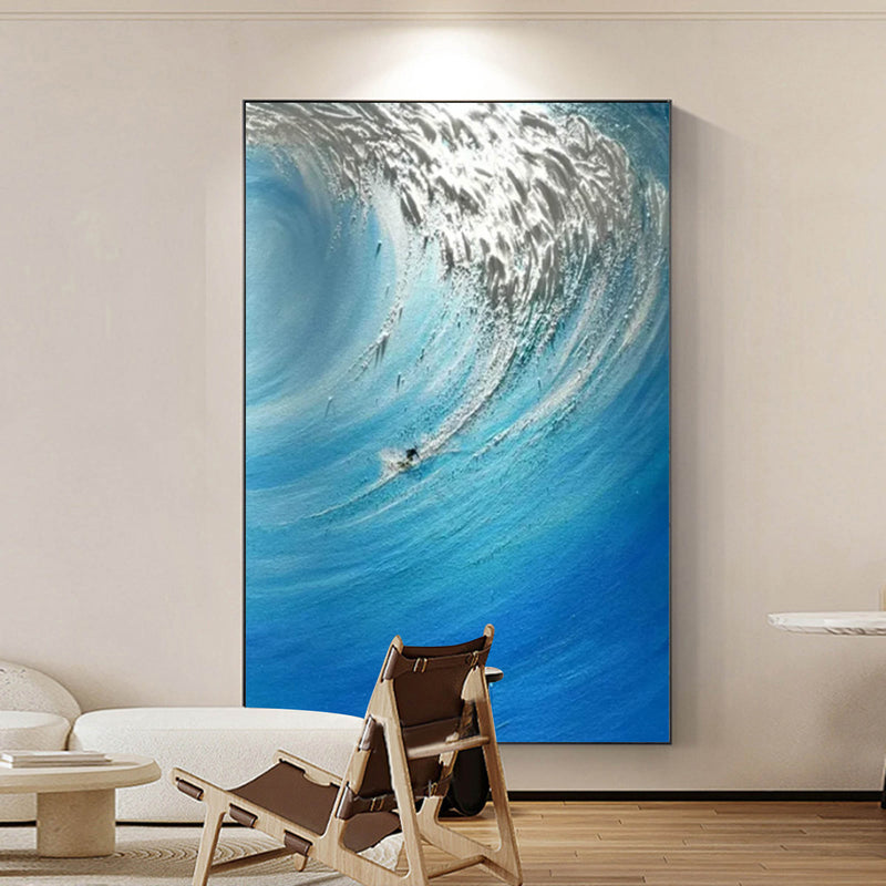 Blue Sea Texture Painting Blue Sea Texture Canvas Art Blue Sea Texture Wall Painting Sea Wall Decor