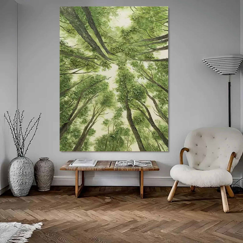 Green Texture Woods Painting Green Woods Texture Canvas Wall Art Green Woods Acrylic Painting