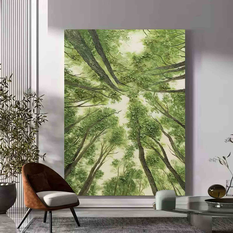 Green Texture Woods Painting Green Woods Texture Canvas Wall Art Green Woods Acrylic Painting