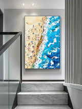 Ocean Wave Beach Oil Painting For Sale Summer Seaside Holiday Painting Plaster Canvas Art