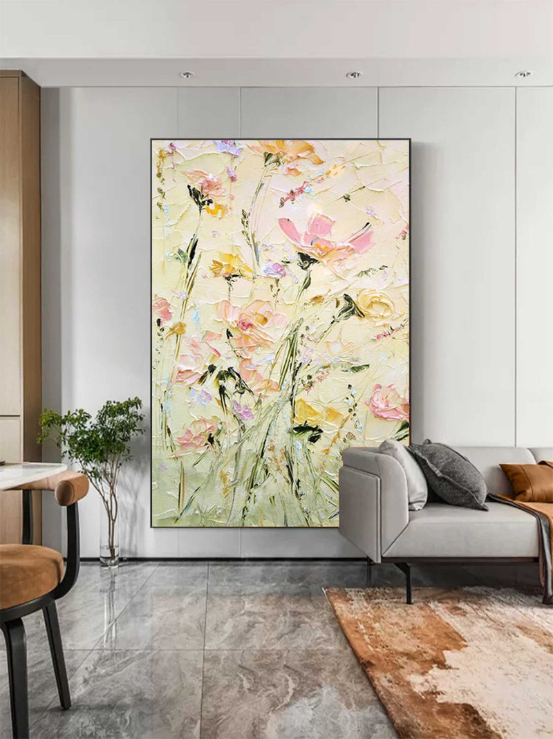 Colorful Abstract Art Canvas Palette Knife Painting Colorful Textured ...
