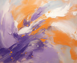 Large Orange and Purple Abstract Art Purple Textured Painting Orange and Purple Canvas Wall Art
