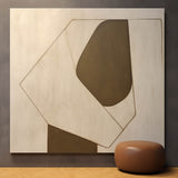 Large 3D Beige and Brown Minimalistic Wall Art Beige and Brown Texture Abstract Art Modern Wall Art