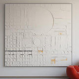 Large White Abstract Texture Painting White Plaster Abstract Art Canvas White Abstract Art for Sale