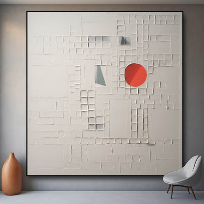 White Plaster Art White Minimalist Wall Painting White Abstract Texture Painting White Art on Canvas
