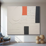 Large White 3D Textured Wall Painting White Minimalistic Wall Art White Plaster Abstract Canvas Art