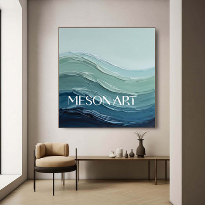 Green And Blue Abstract Ocean Wall Art Decor Sea Minimalist Art Wall Painting