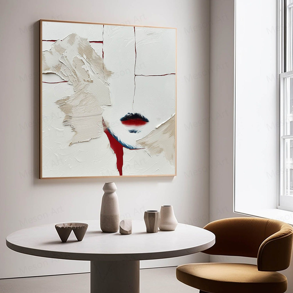 Red Lips Abstract Large Red Lips Abstract Art for Sale Large Red Lips Plaster Texture ...
